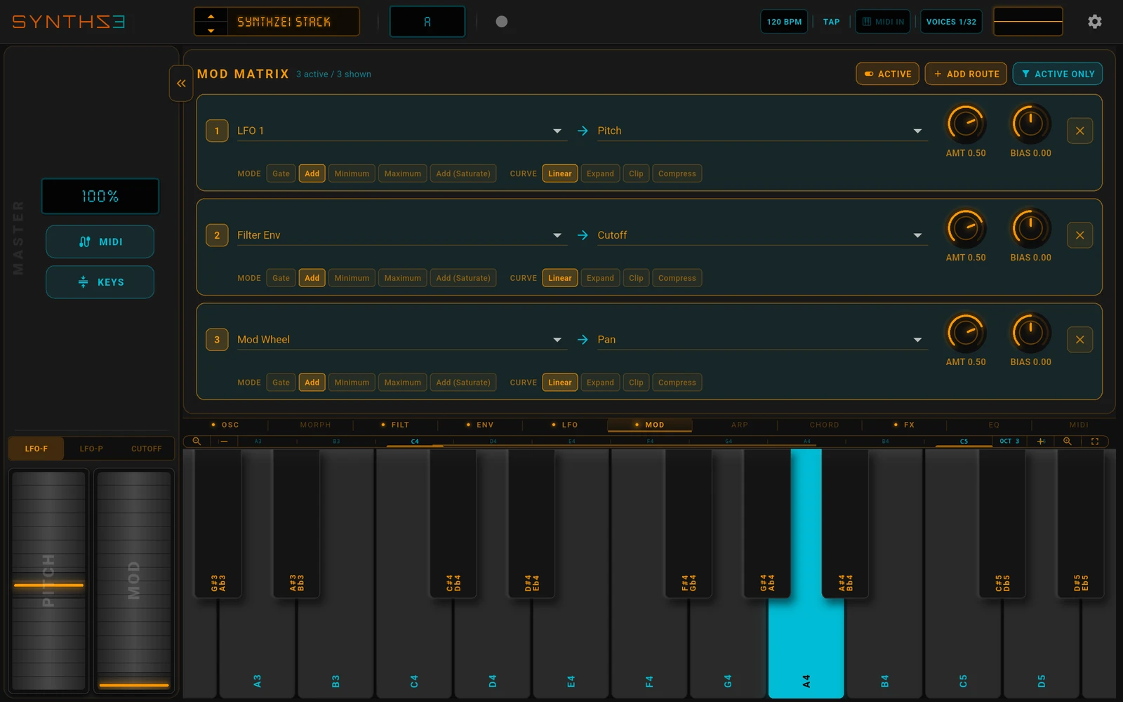 Immediate sound shaping