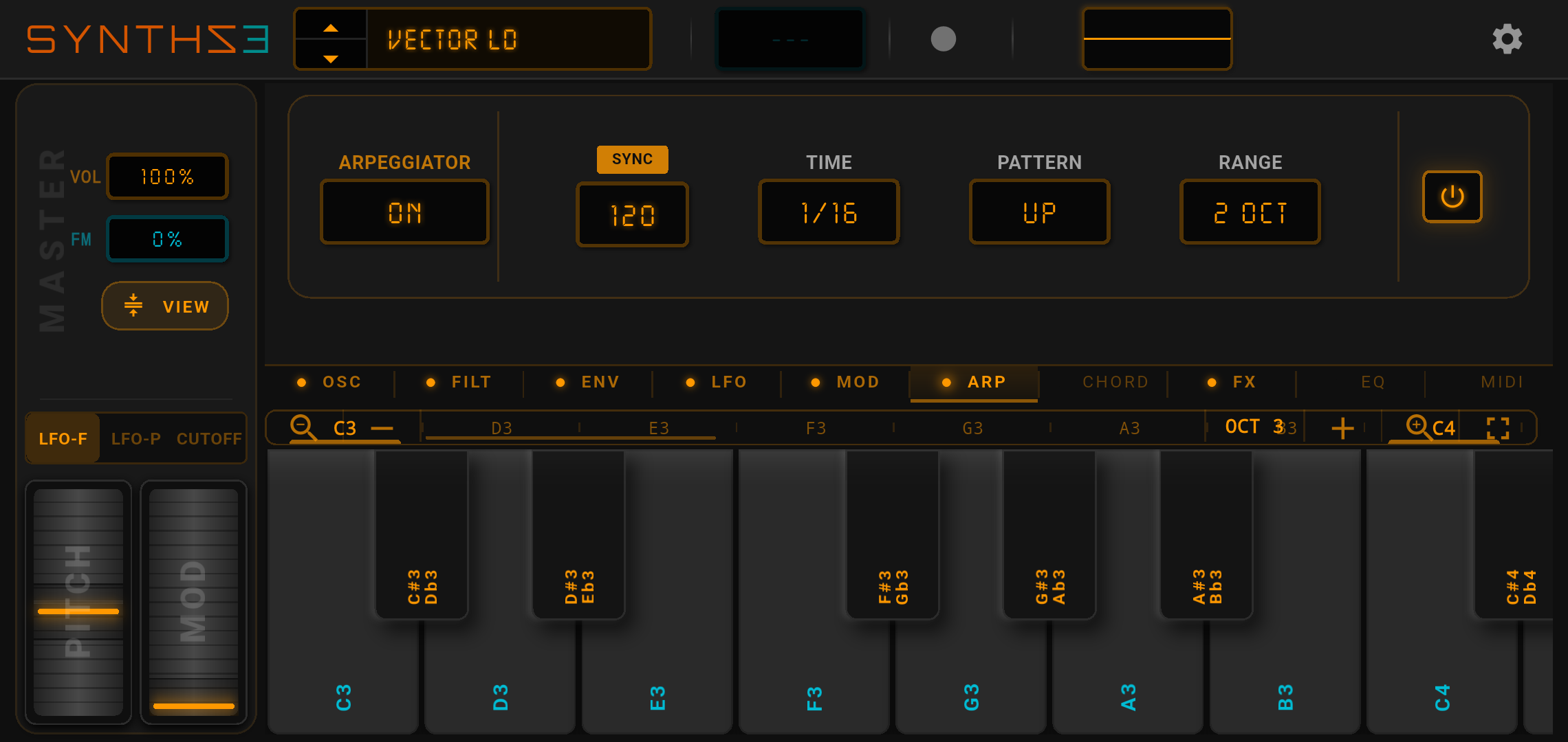 Synthze envelope and filter controls
