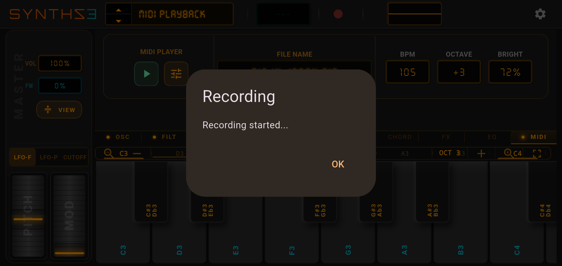 Synthze multi-effect processing chain