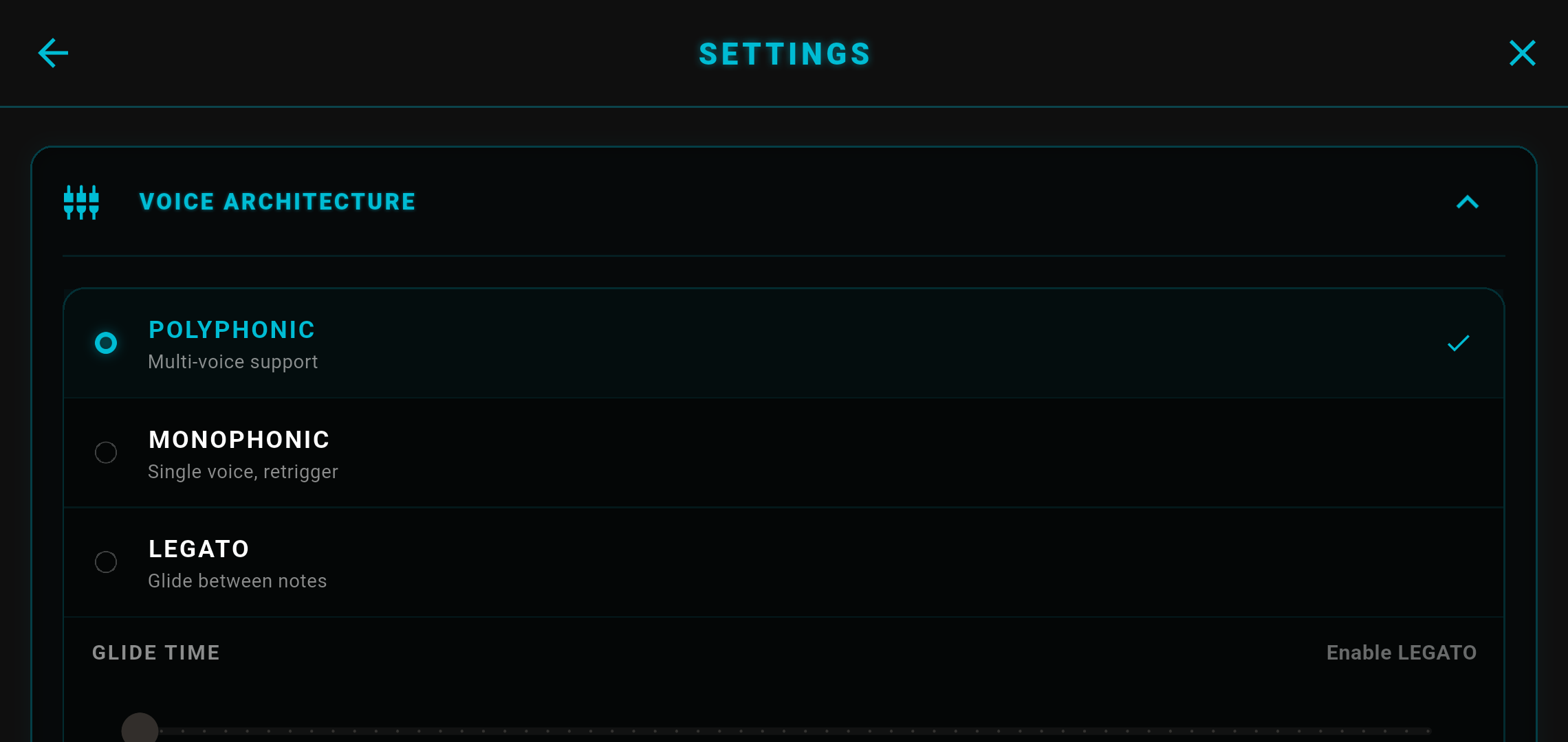 Synthze chord memory and performance mode